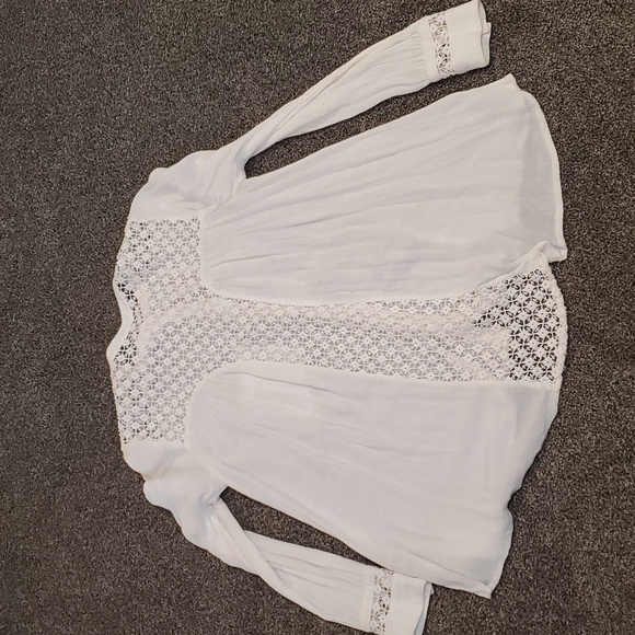 Free People Crochet Button Down in Ivory blouse top - Picture 12 of 12